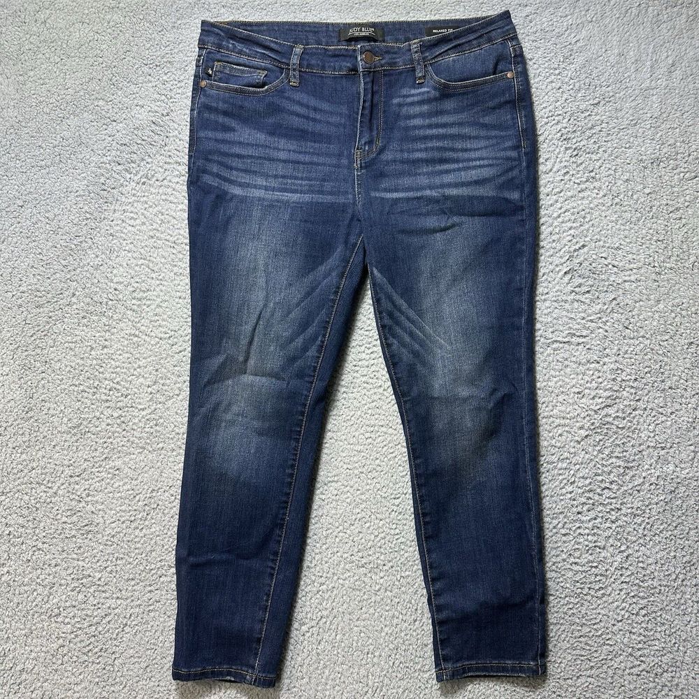 Judy Blue Relaxed Fit Womens Jeans Sizeβ 32 10" Rise JB82102 Whiskers